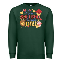 Sports Green it's a softball kinda day Premium Sweatshirt - MaliasSmallBusiness