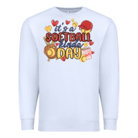 White it's a softball kinda day Premium Sweatshirt - MaliasSmallBusiness