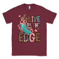 Burgundy live on the edge ice skating Classic Tee - FaDigitalArtStudio