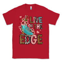Red live on the edge ice skating Classic Tee - FaDigitalArtStudio