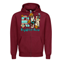 Burgundy rn registered nurse Zipper Hoodie - Artiststas