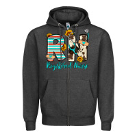 Charcoal Heather rn registered nurse Zipper Hoodie - Artiststas