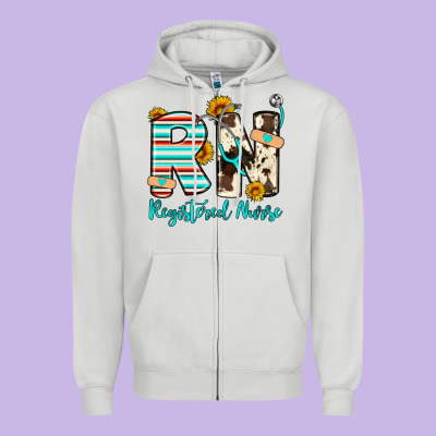 Rn Registered Nurse Zipper Hoodie Designed By Artiststas