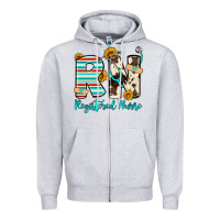Heather Grey rn registered nurse Zipper Hoodie - Artiststas