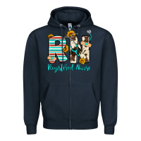 Navy rn registered nurse Zipper Hoodie - Artiststas