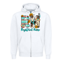 White rn registered nurse Zipper Hoodie - Artiststas