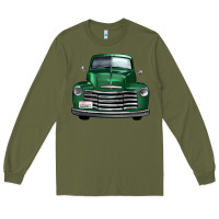 Army Green western green truck front view Long Sleeve Tee - FaDigitalArtStudio