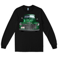 Black western green truck front view Long Sleeve Tee - FaDigitalArtStudio