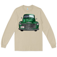 Mushroom western green truck front view Long Sleeve Tee - FaDigitalArtStudio