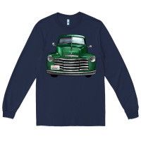 Navy western green truck front view Long Sleeve Tee - FaDigitalArtStudio