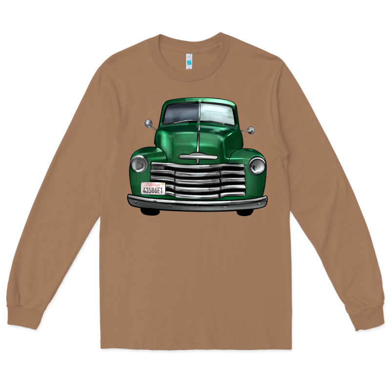 Western Green Truck Front View Long Sleeve Tee by FaDigitalArtStudio | Teevron