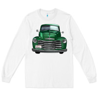 White western green truck front view Long Sleeve Tee - FaDigitalArtStudio