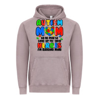 Autism Mom Some People Look Up To Their Heroes I'm Vintage Hoodie | Teevron