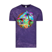 Cloud Purple summer colorful palms Vintage Tee - texasbilliewilder
