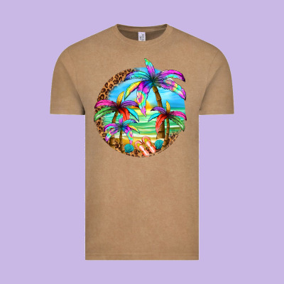 Summer Colorful Palms Vintage Tee Designed By Texasbilliewilder