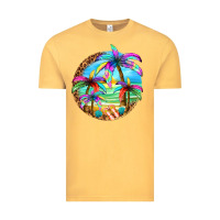 Vintage Mustard summer colorful palms Vintage Tee - texasbilliewilder