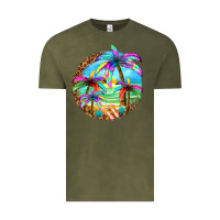 Vintage Olive summer colorful palms Vintage Tee - texasbilliewilder