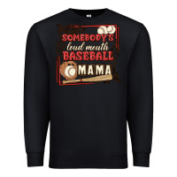 Black somebody's loud mouth baseball mama Premium Sweatshirt - MaliasSmallBusiness