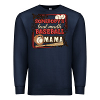 Navy somebody's loud mouth baseball mama Premium Sweatshirt - MaliasSmallBusiness