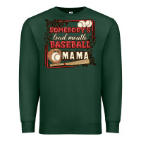 Sports Green somebody's loud mouth baseball mama Premium Sweatshirt - MaliasSmallBusiness