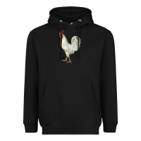 Black Leghorn Rooster Heavyweight Hoodie - LillyAllenDesigns