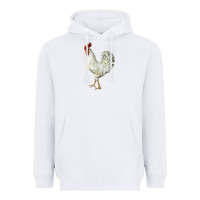 White Leghorn Rooster Heavyweight Hoodie - LillyAllenDesigns