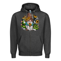 Charcoal Heather gnomes sunflower cactus Zipper Hoodie - JahusDesignShop