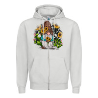 Dove Grey gnomes sunflower cactus Zipper Hoodie - JahusDesignShop