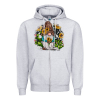 Heather Grey gnomes sunflower cactus Zipper Hoodie - JahusDesignShop