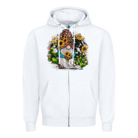 White gnomes sunflower cactus Zipper Hoodie - JahusDesignShop