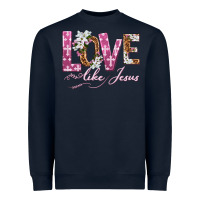 Navy love like jesus Heavyweight Sweatshirt - texasbilliewilder