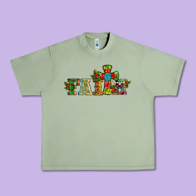 Christmas Cross Faith Urban Heavy Tee Designed By Ranaportraitstore