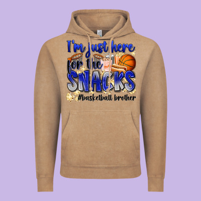 I'm Just Here For The Snacks #basketball Brother Vintage Hoodie Designed By Zillion Design Studio