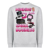 Heather Grey minding my own small business Heavyweight Sweatshirt - texasbilliewilder