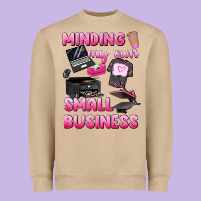 Minding My Own Small Business Heavyweight Sweatshirt Designed By Texasbilliewilder