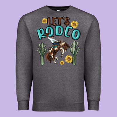 Let's Rodeo Premium Sweatshirt Designed By Maliassmallbusiness
