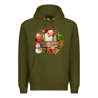 Army Green Santa Premium Hoodie - MaliasSmallBusiness