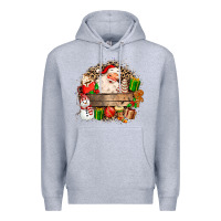 Heather Grey Santa Premium Hoodie - MaliasSmallBusiness