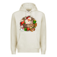 Oatmeal Heather Santa Premium Hoodie - MaliasSmallBusiness