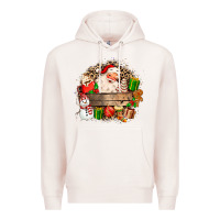 Pale Pink Santa Premium Hoodie - MaliasSmallBusiness