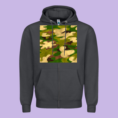 Camouflage Seamless Pattern Zipper Hoodie Designed By Bundleandbundleshop