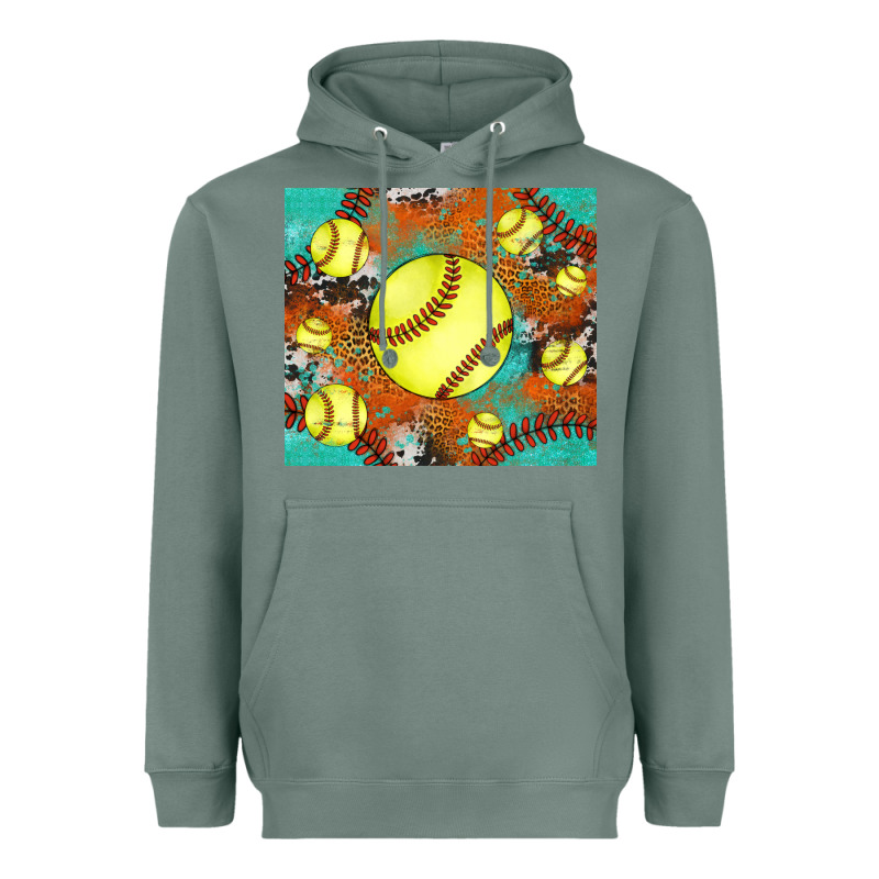Softball Cowhide Turquoise Glitter Tumbler Heavyweight Hoodie by Jasminsmagicworld | Teevron