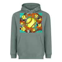 Sage softball cowhide turquoise glitter tumbler Heavyweight Hoodie - Jasminsmagicworld