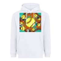 White softball cowhide turquoise glitter tumbler Heavyweight Hoodie - Jasminsmagicworld