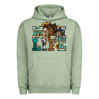 Pigment Oil Green western momlife skull with bandana Urban Hoodie - Jasminsmagicworld