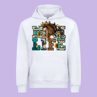 Western Momlife Skull With Bandana Urban Hoodie Designed By Jasminsmagicworld