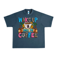 Midnight Navy wake up and smell the coffee Urban Heavy Tee - Zillion Design Studio
