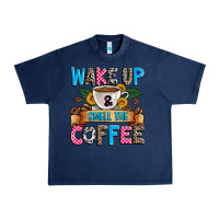 Navy wake up and smell the coffee Urban Heavy Tee - Zillion Design Studio