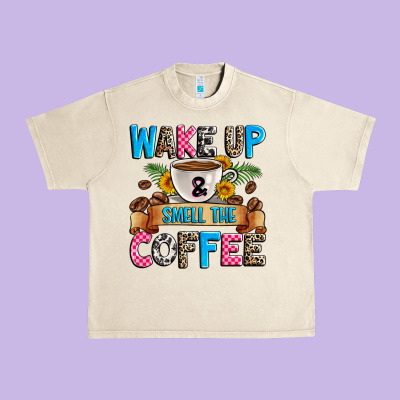 Wake Up And Smell The Coffee Urban Heavy Tee Designed By Zillion Design Studio