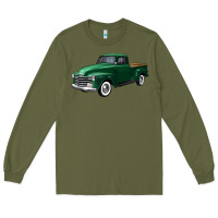 Army Green western green truck right 34 view Long Sleeve Tee - FaDigitalArtStudio